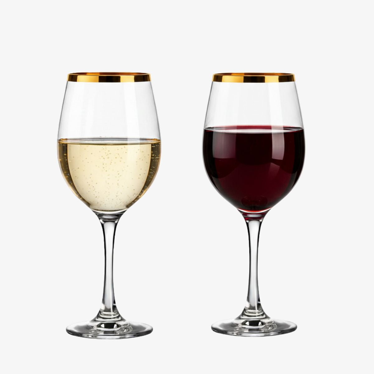Set 48 Copas Vino Basica Borde Dorado 385ml