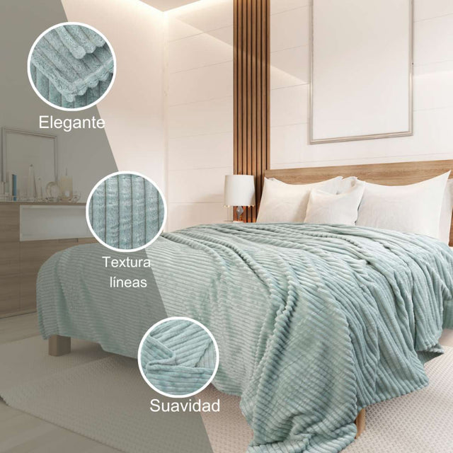 Cobija Matrimonial Lineas Muchos Colores