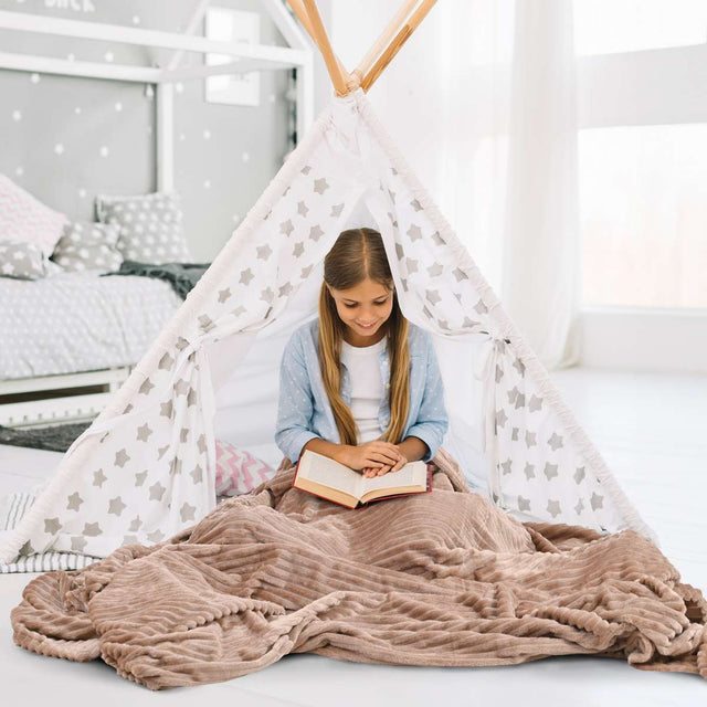 Cobija Matrimonial Lineas Muchos Colores