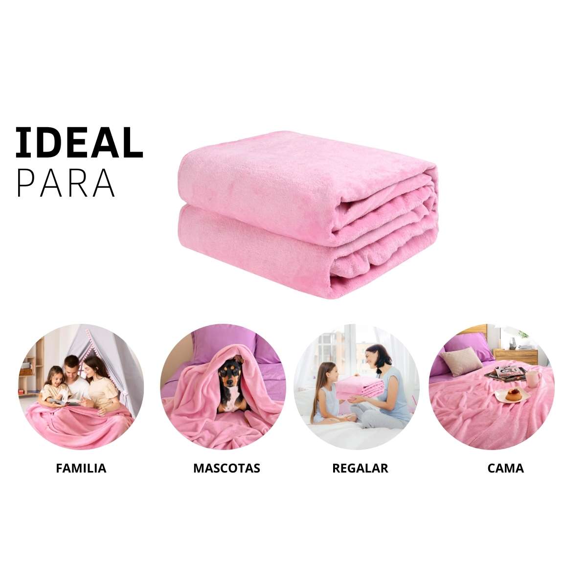 Cobija de flanel color rosa tamaño individual, ideal para acurrucarse, abrigarse o regalar