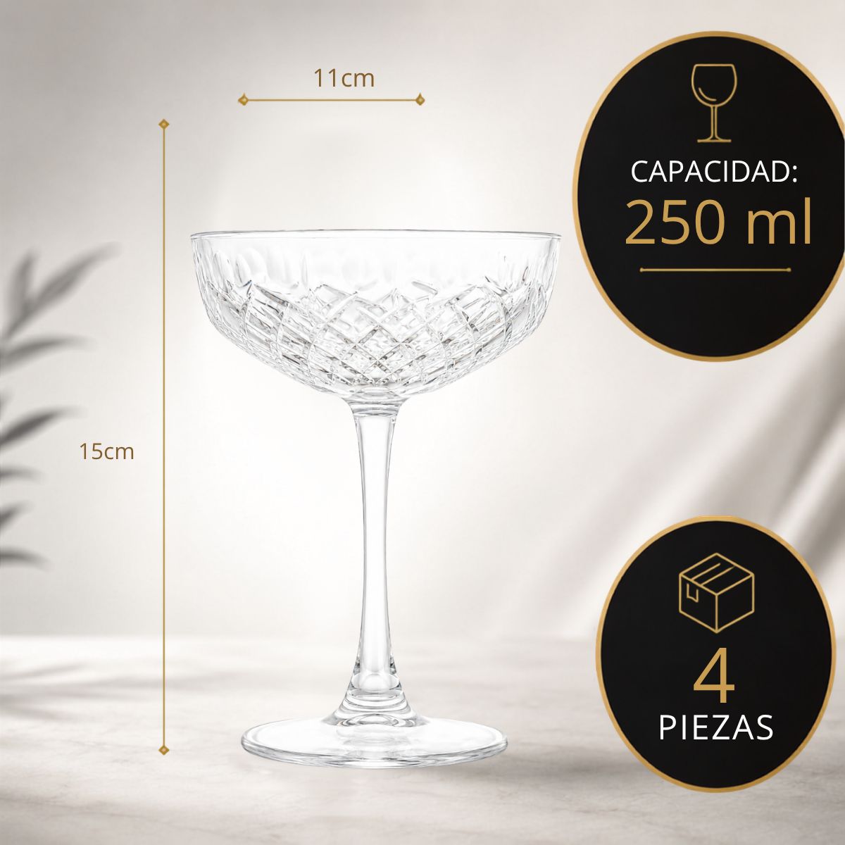 Set 4 Copas Martini Palassi Timeless 250 ml