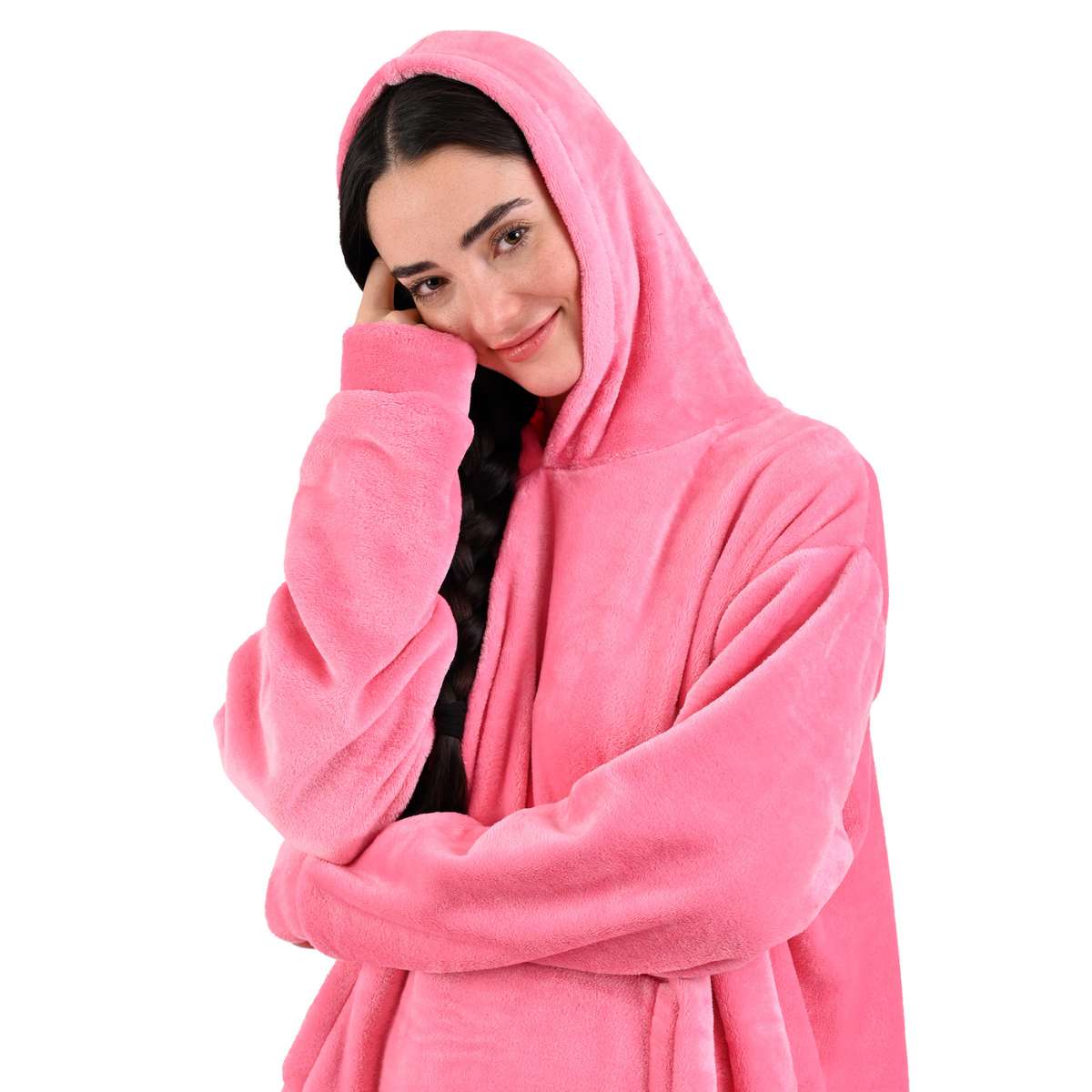 mujer con gorro puesto