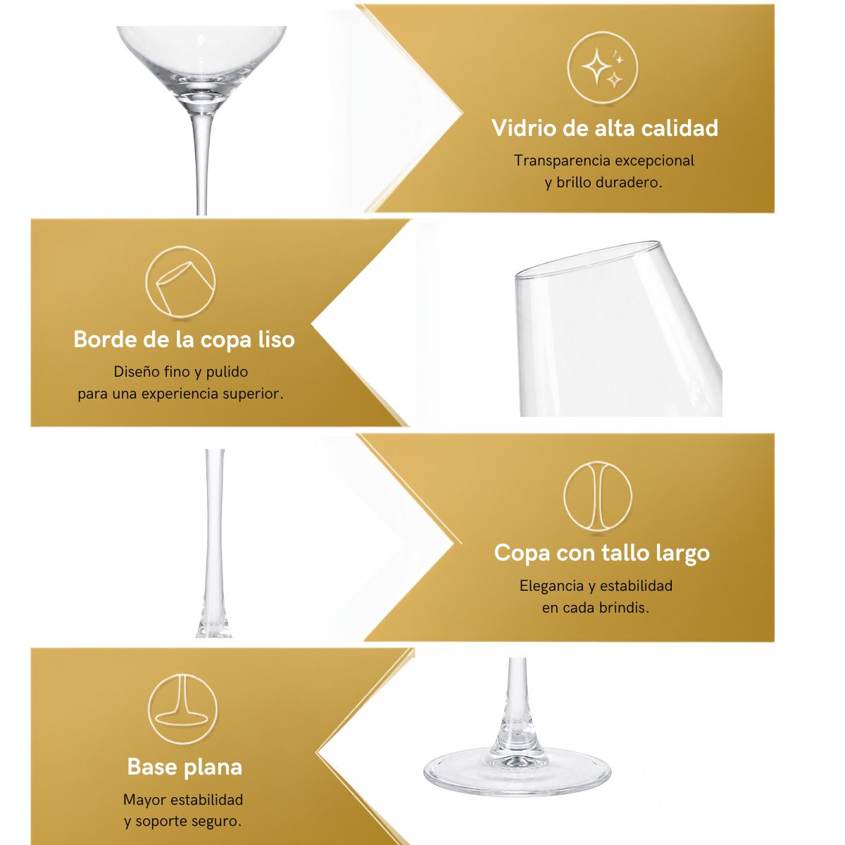 Set 6 Copas Alta Elegante  420ml