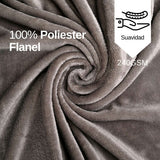 Cobija de flanel color gris claro tamaño matrimonial , 100% poliéster