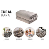 Cobija de flanel color gris claro tamaño matrimonial , ideal para acurrucarse, abrigarse o regalar
