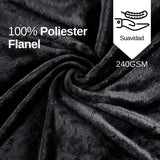 Cobija de flanel color negro tamaño matrimonial , 100% poliéster