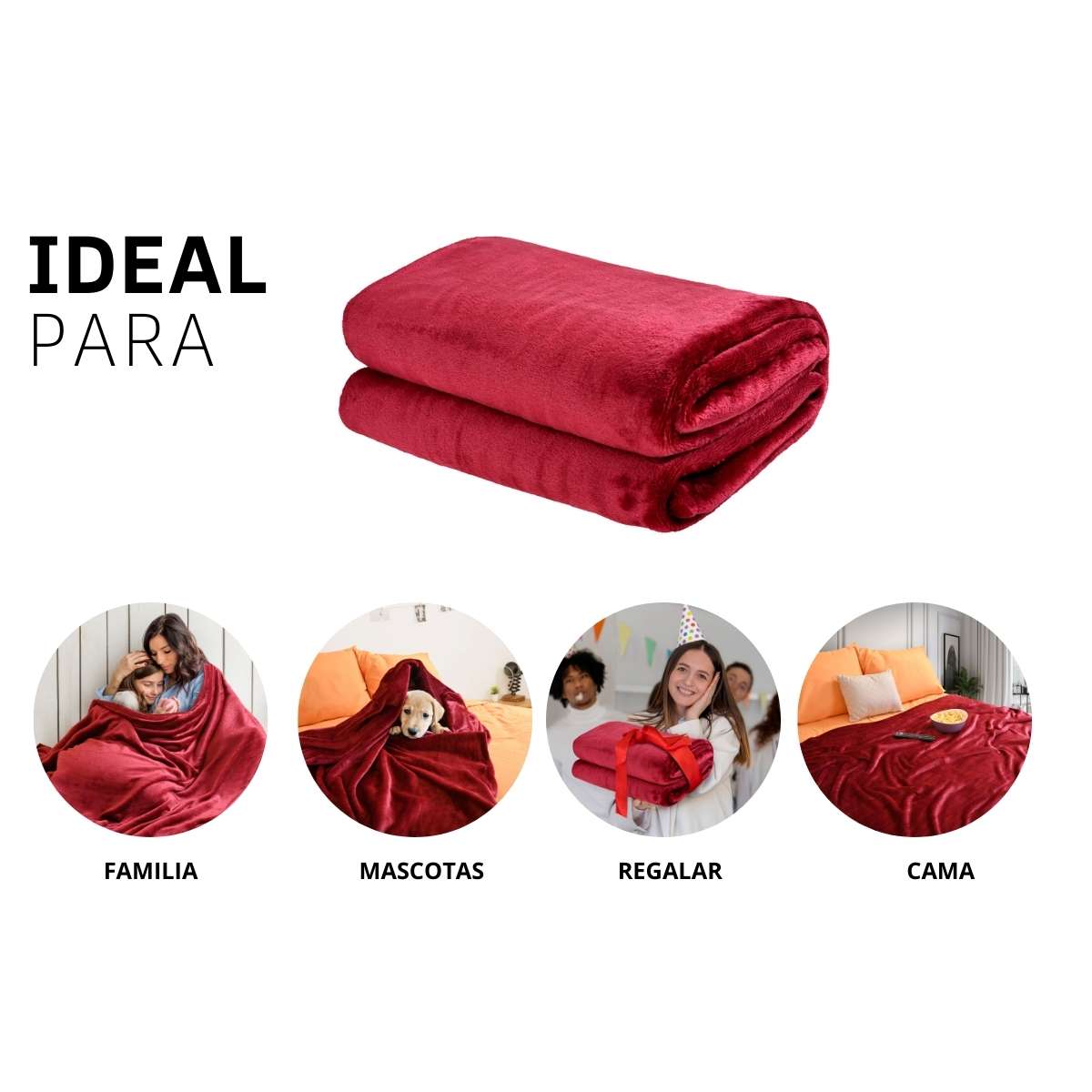 Cobija de flanel color vino tamaño matrimonial , ideal para acurrucarse, abrigarse o decorar