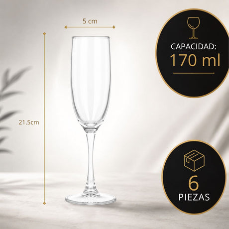 Set 6 Copas Champaña 170ml