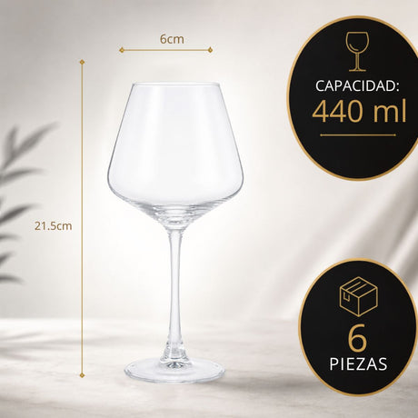 Set 6 Copas Globo 440 Ml
