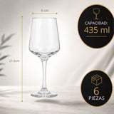 Copas Para Vino Pack De 6 Degustacion 435 Ml