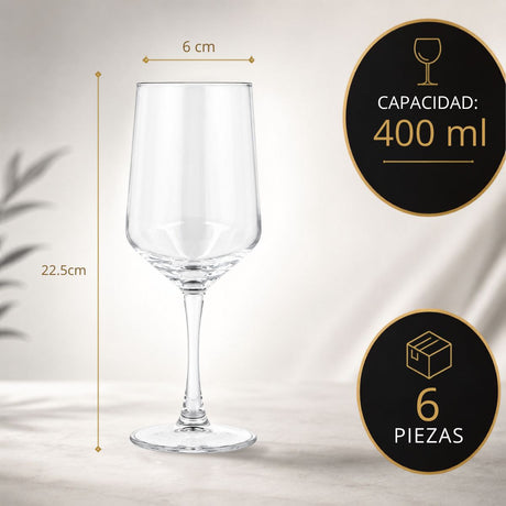 Set 6 Copas Vino  Excellent 400ml/ 510ml