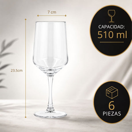 Set 6 Copas Vino  Excellent 400ml/ 510ml