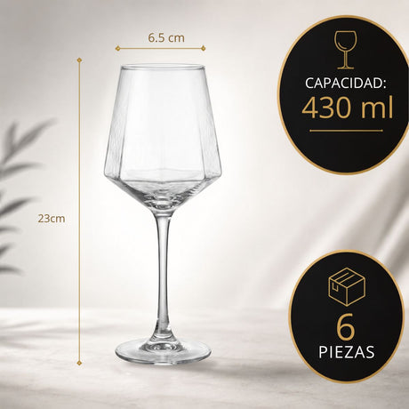 Copas Para Vino Pack De 6 Rombo  430ml