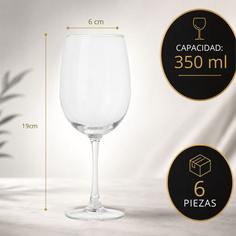 Set 6 Copas Vino  Siena 350ml /465ml